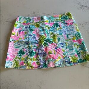 Lilly Pulitzer Pink and Green Pleated Mini Skorts